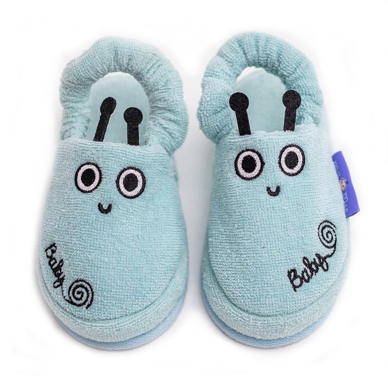 Milk & Moo Toddler Slippers, 18cm 100% Cotton, Kids Indoor Slippers, Non-Slip Soft Sole, Slip-On Lightweight, Breathable, Ideal for Home, Bath, Indoor Use, Sangaloz Design, For Boys and Girls, 2-4 Years Old - Image 2